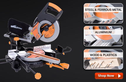 Save &pound;55 Evolution 255mm Sliding Compund Mitre Saw
