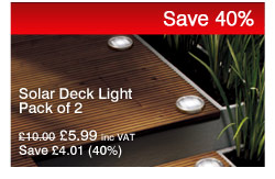 Save 40% on Solar Deck Light Pack of 2