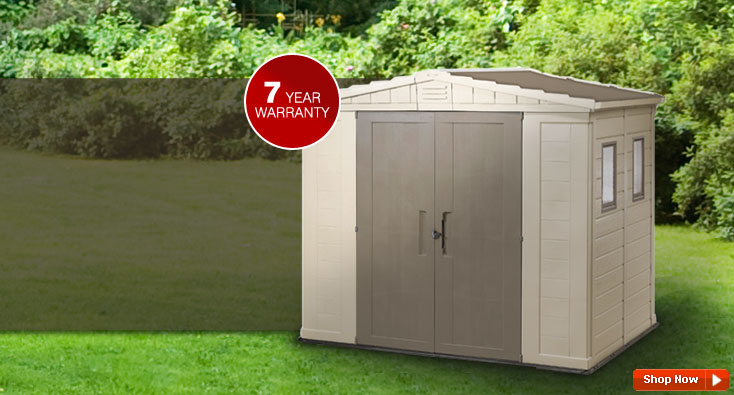 Keter Plastic Double Door Apex Shed 8' x 6'