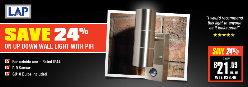 Save 24% on Up Down Wall Light with PIR