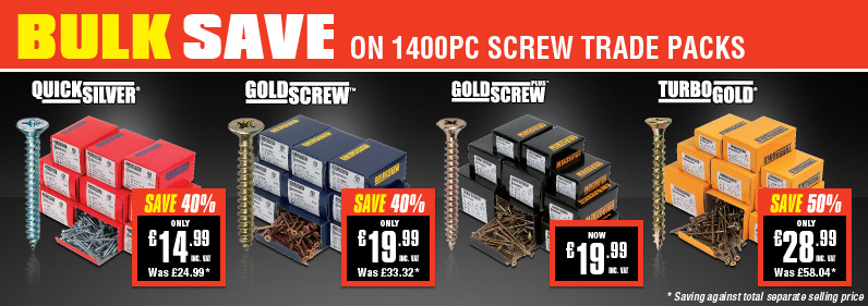 Bulk Save on 1400pc Screw Trade Packs