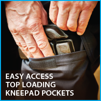 Easy Access Top Loading Kneepad Pockets