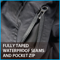 Fully Taped Waterproof Seams and Pocket Zip