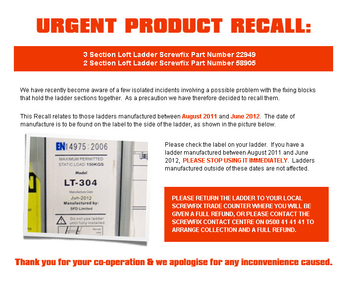 Urgent Product Recall