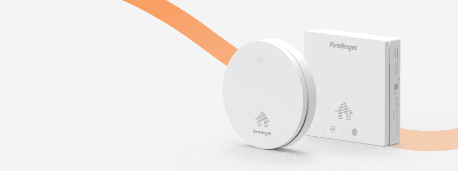 FireAngel ultraslim smoke and CO alarms on a light grey background. Refresh your protection, Get sealed battery ultraslim alarms as your finishing touch. Upgrade today.