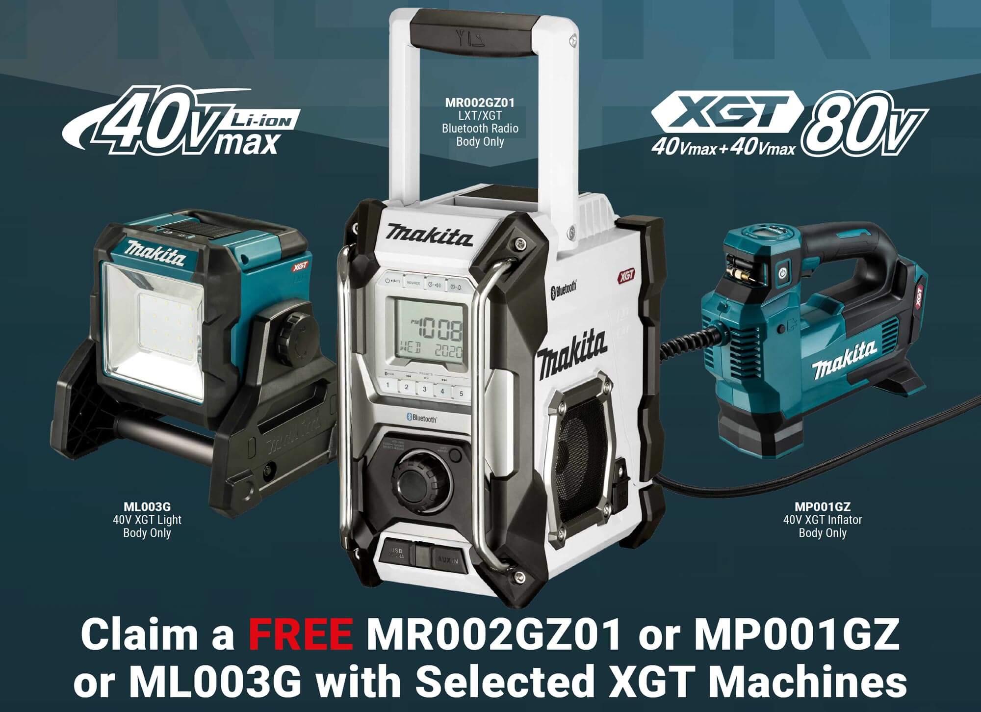 Makita XGT free product offer